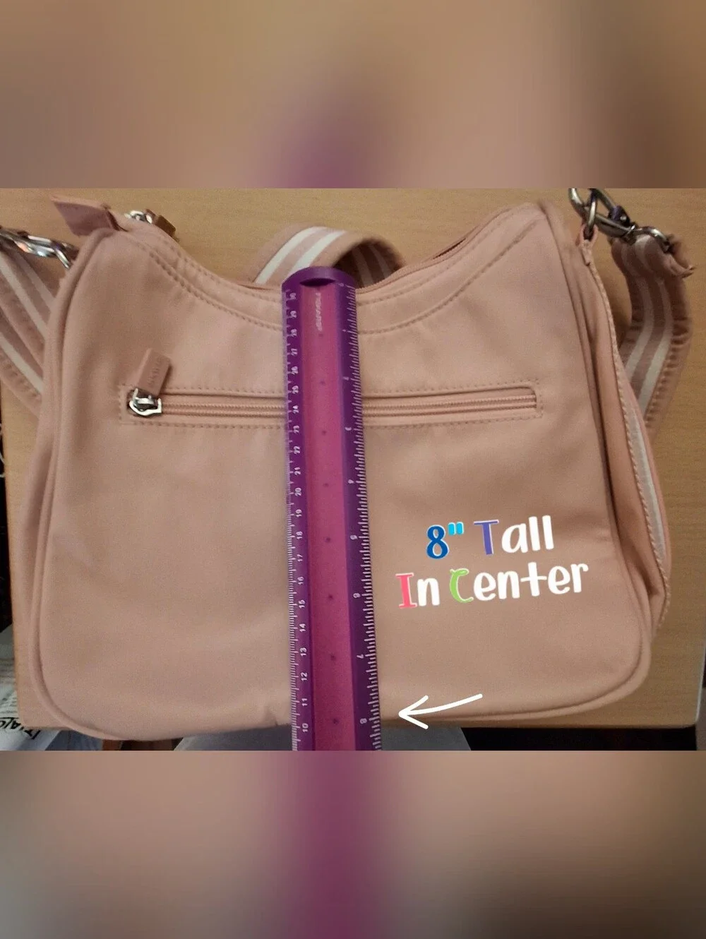 HKWP Women's Pink Small Crossbody Bag Zip Adjustable Detachable Strap Pockets